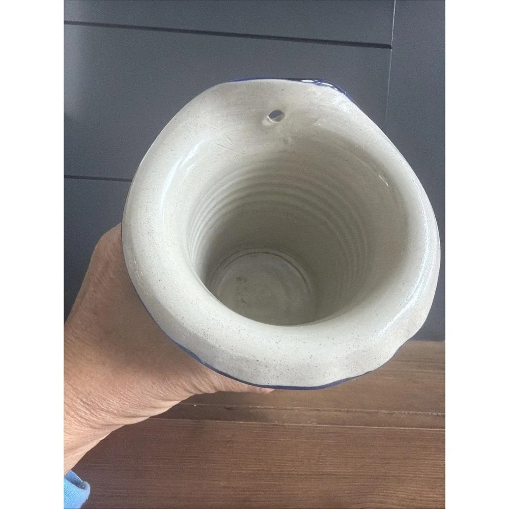 Williamsburg Pottery Stoneware Crock/Vase/Candle Keeper 2000 - 5